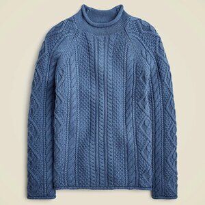 NWT J Crew Cable-Knit Rollneck Sweater in Blue